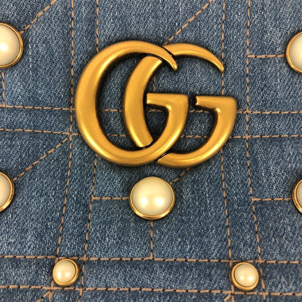Gucci Matelassé GG Marmont Pearl Shoulder Bag NEW W DUSTBAG - Picture 11 of 16